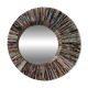 Vintage round mirror made of paper rolls