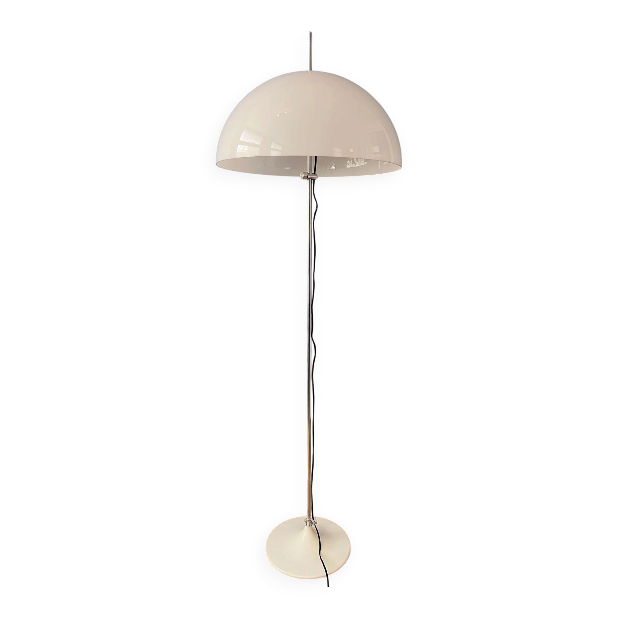 Vintage GEPO Space Age Mushroom Floor Lamp, White Acrylic Glass Shade