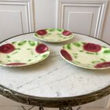 Trio of plates in slurry in Earthenware of Onnaing XIXth