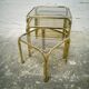Trio of gilded metal trundle tables