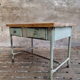 Industrial workbench side table bathroom furniture with drawers