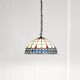 Lampe suspendue en verre teinté de style Tiffany