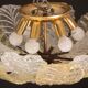 Murano Glass Gold and Transparent Leaves Chandelier or Flush Mount, 1970s