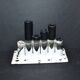 Vintage black and white ceramic soliflore vase - brush holder
