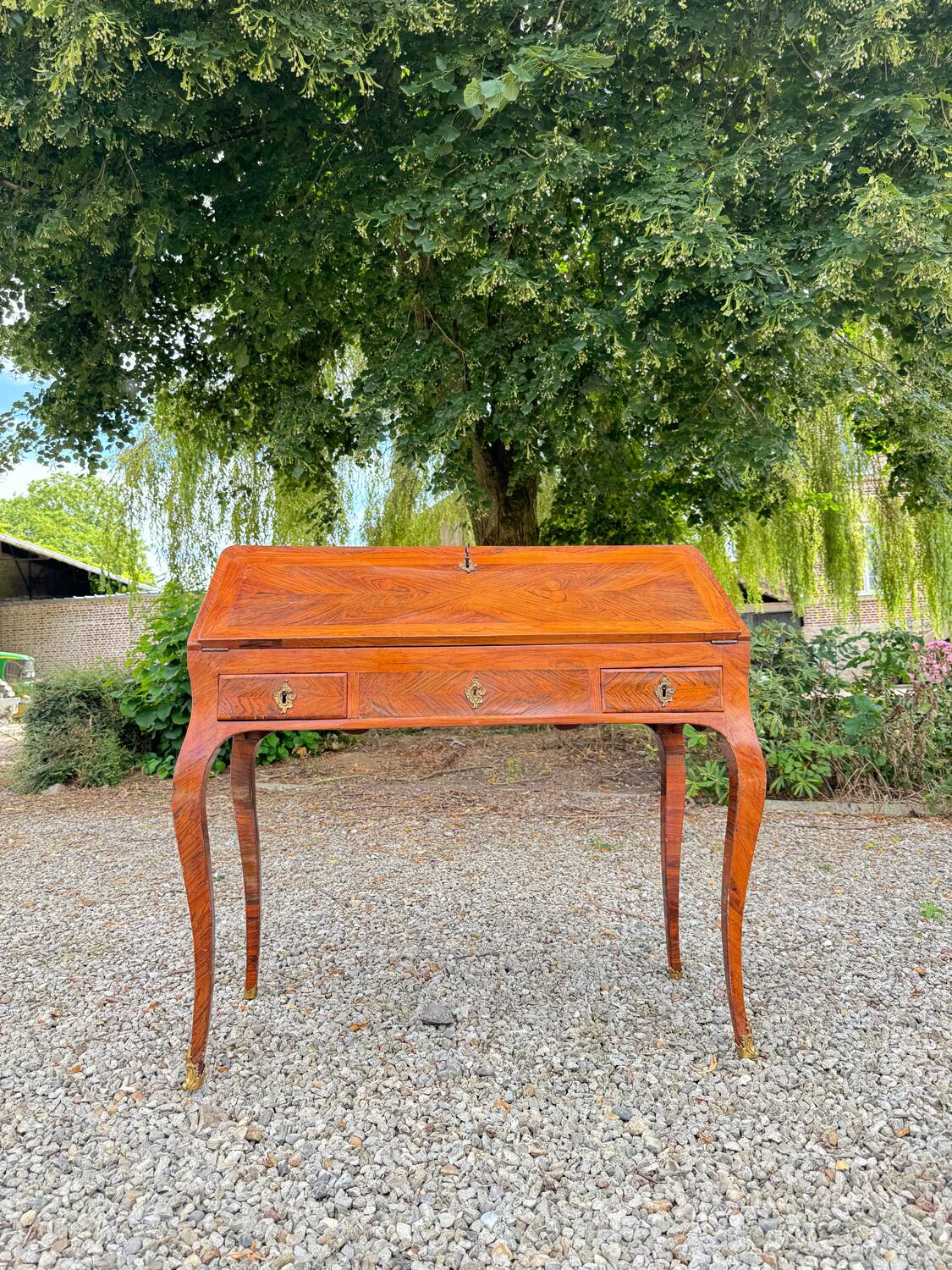Louis xv period marquetry sloping desk, 18th century stamped criaerd