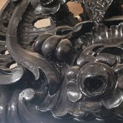 Mirror with carved wooden pediment, late 19th century
