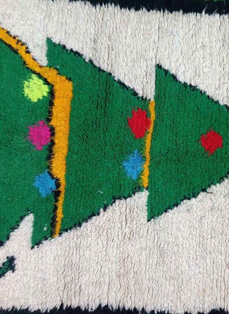 Handmade pure natural wool rug, size 100 x 200 cm