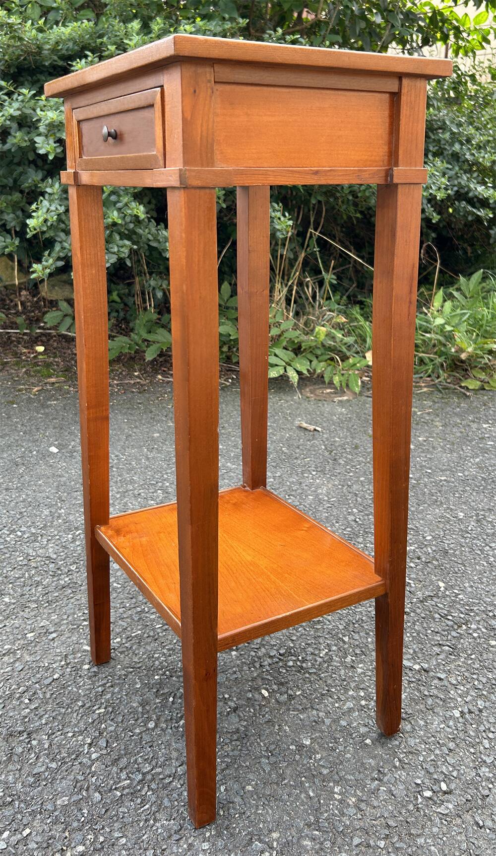 Cherry wood bedside table, vintage, 60s