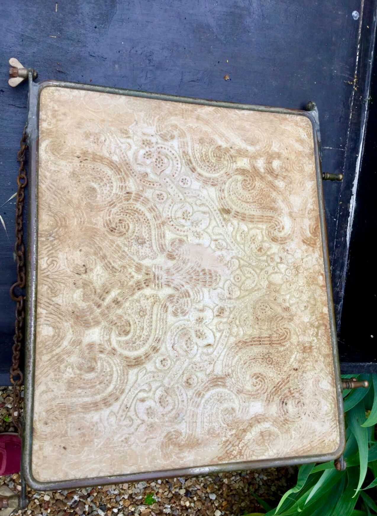 Triptych barber mirror 104x27 cm