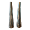 Paire de vases soliflores vintage en fonte d’aluminium