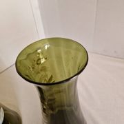 Paire de vases en verre émaillé avec libellule, attribués à Legras