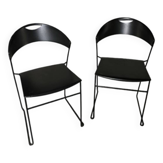 2 chaises de salle à manger Hannes Wettstein pour Baleri Italia Modèle Juliette
