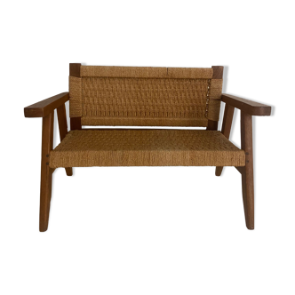 Vintage rattan children's bench, (chair) Children's bench rattanp