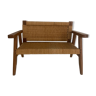 Banquette enfant vintage en rotin, (chaise) Children’s bench rotinp