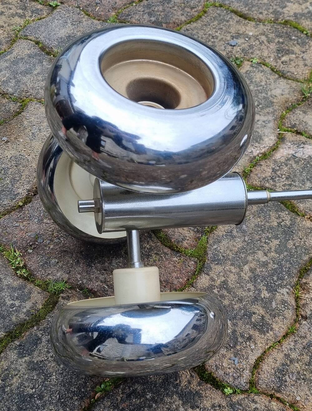 UFO pendant light, vintage, 3 globes, space age, 70s