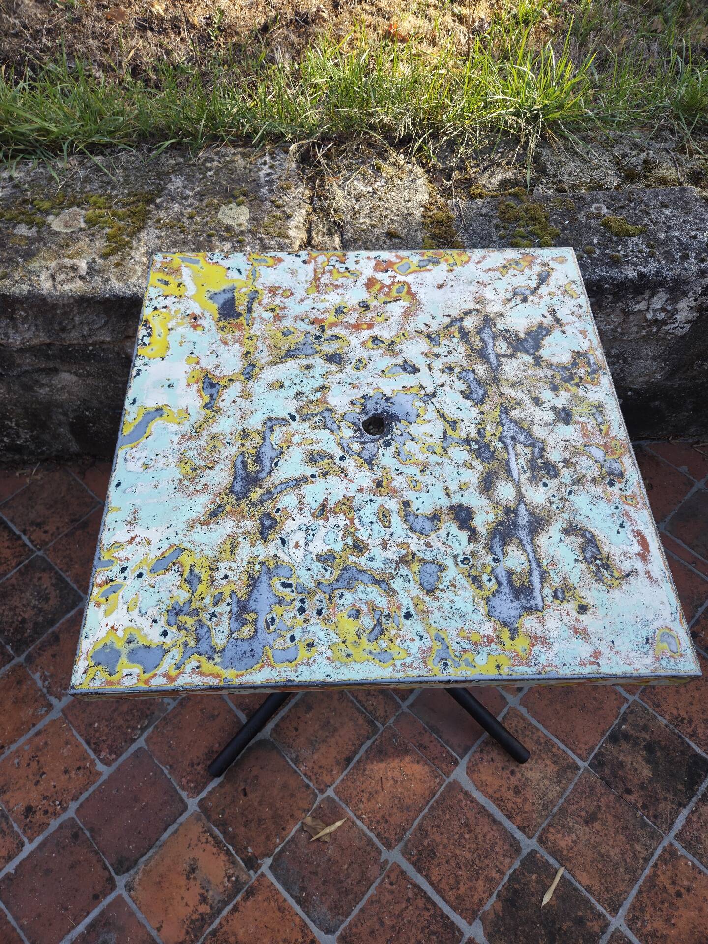 Restored Tolix bistro table