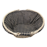 Panier en osier blanc ovale vintage