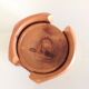 Set of six olive coasters / vintage 60s-70s