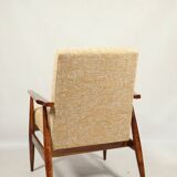 Scandinavian armchair yellow mellow fabric Boho style 1970 design by H.Lis