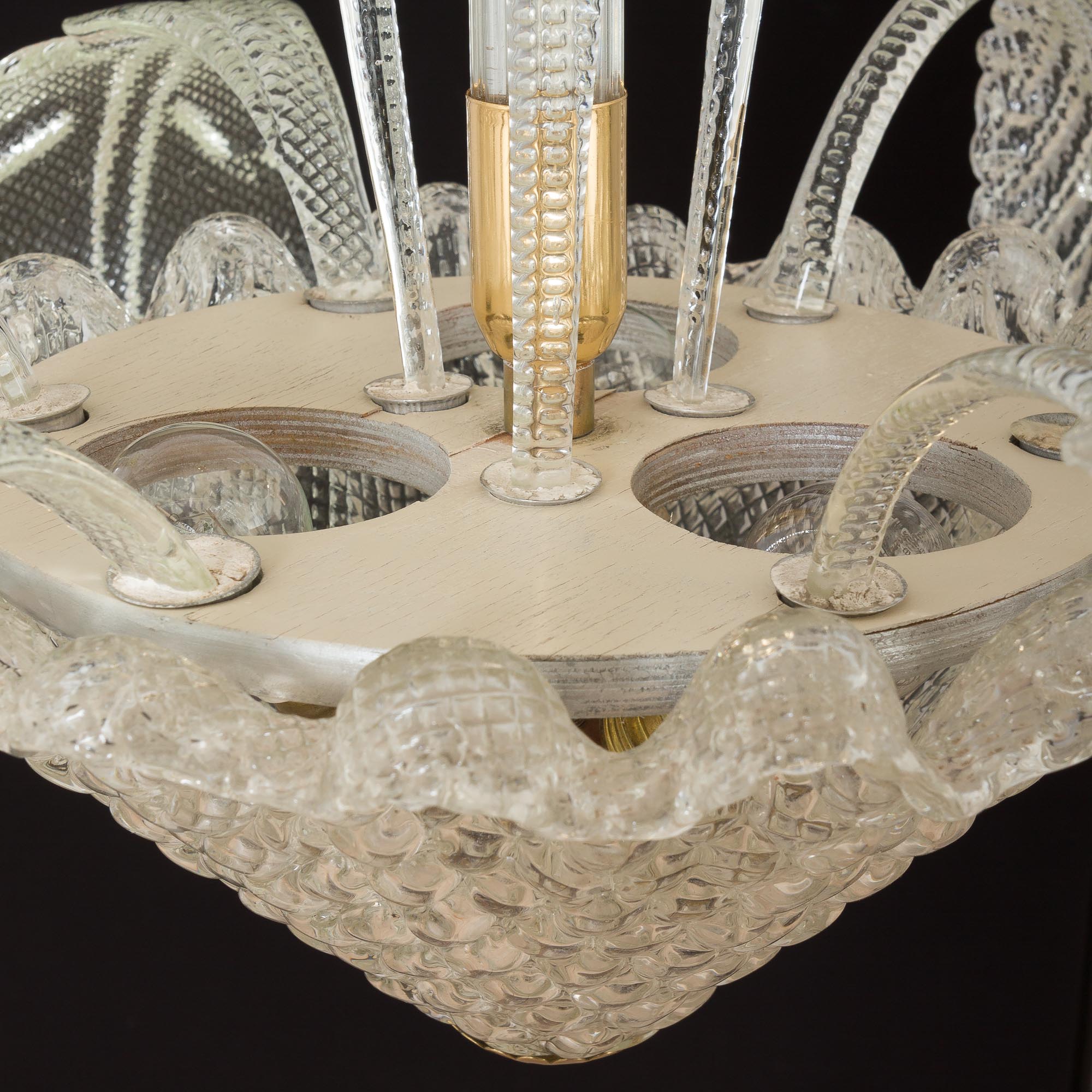 Murano glass leaves chandelier, Italy 1950