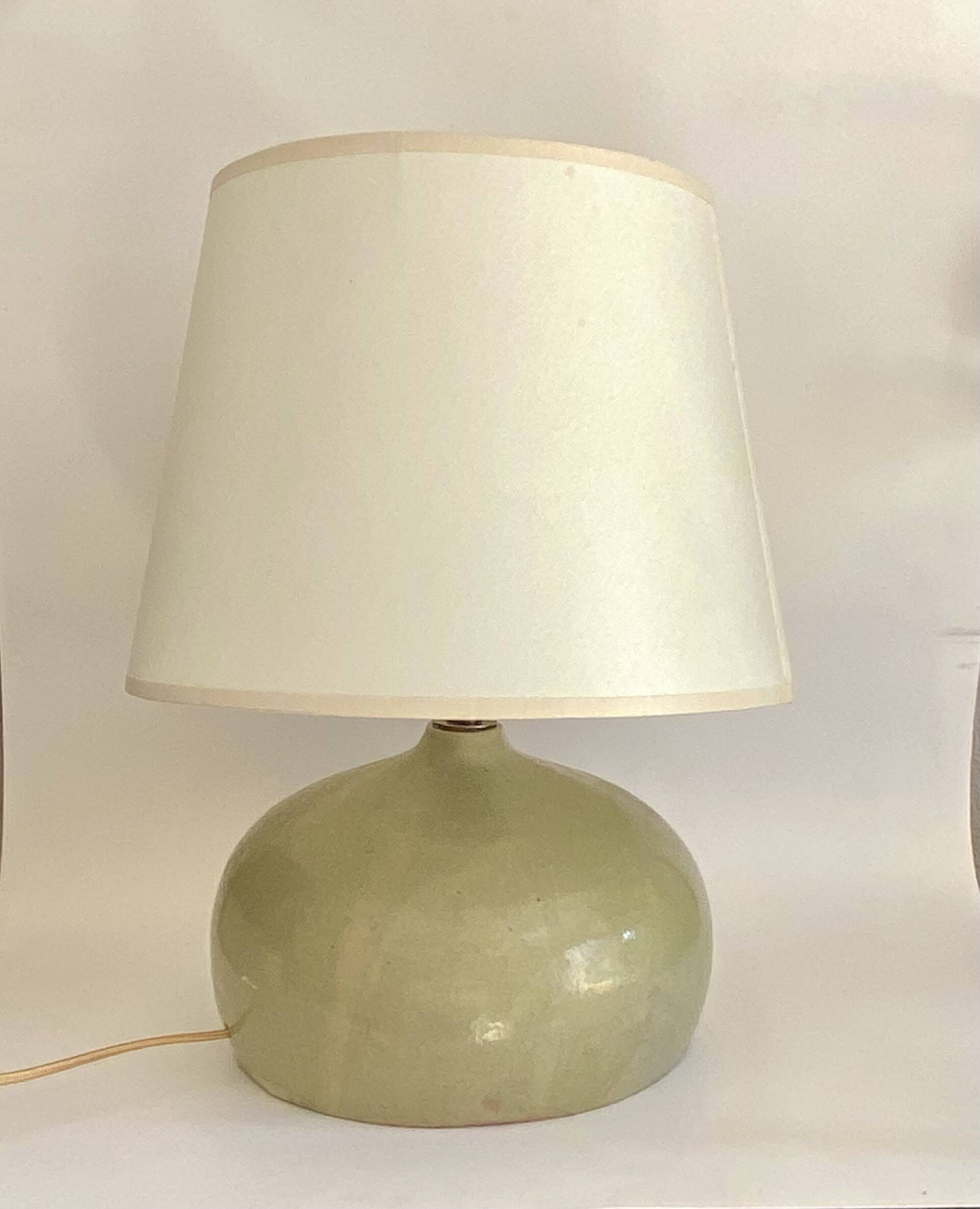Lampe céramique, câble tissu 2m, abat-jour tissu