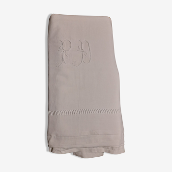 Drap ancien monogramme PD