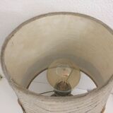 Vintage ceramic lamp blazed and lampshades in cira wool 1970s