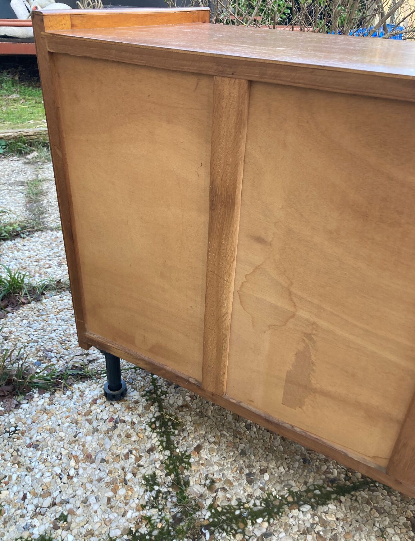 Rattan chest of drawers and vintage wood