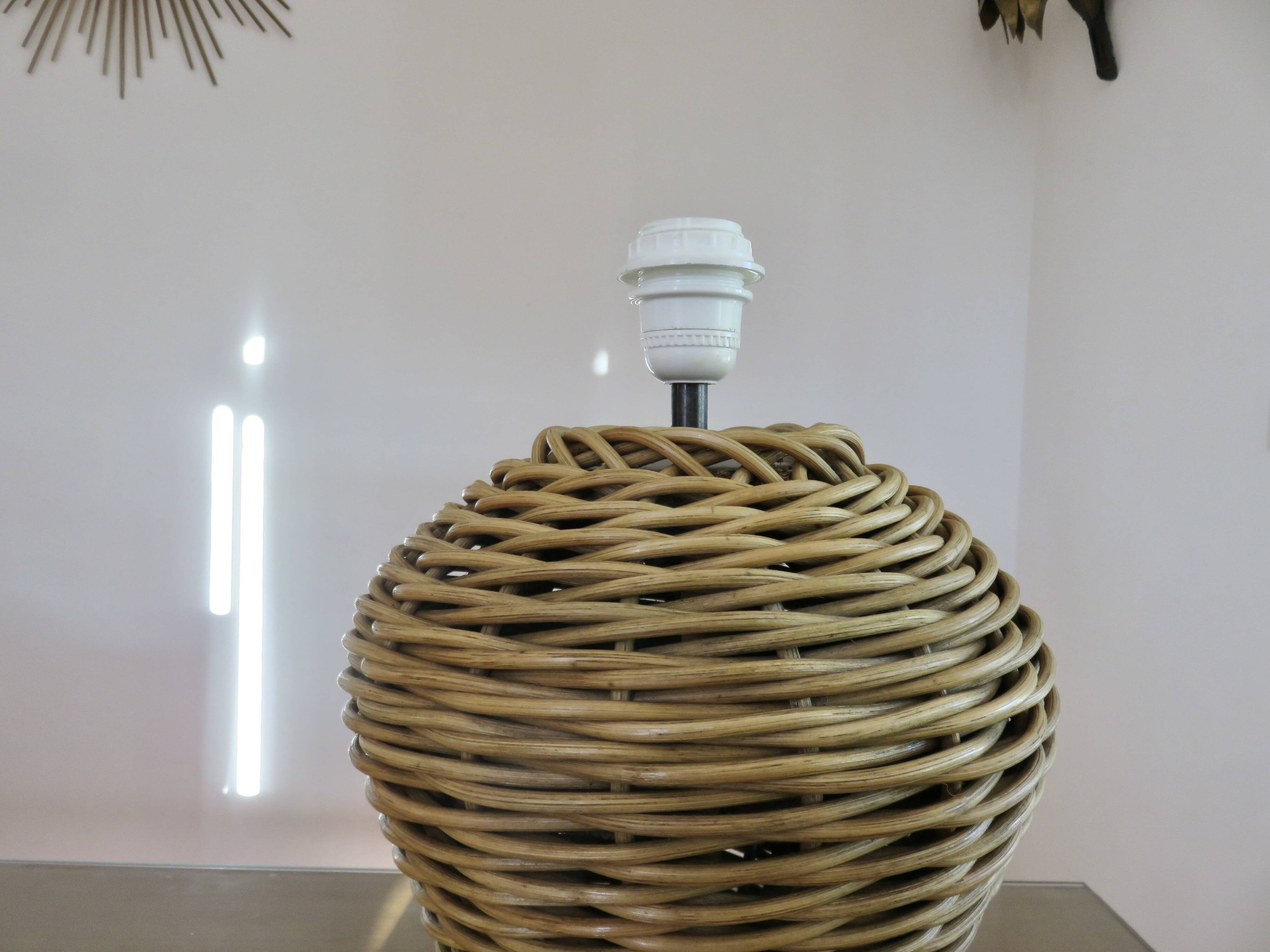 Natural rattan lamp 1970