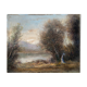 HST painting "The walk, young woman with the umbrella" signed Dervin