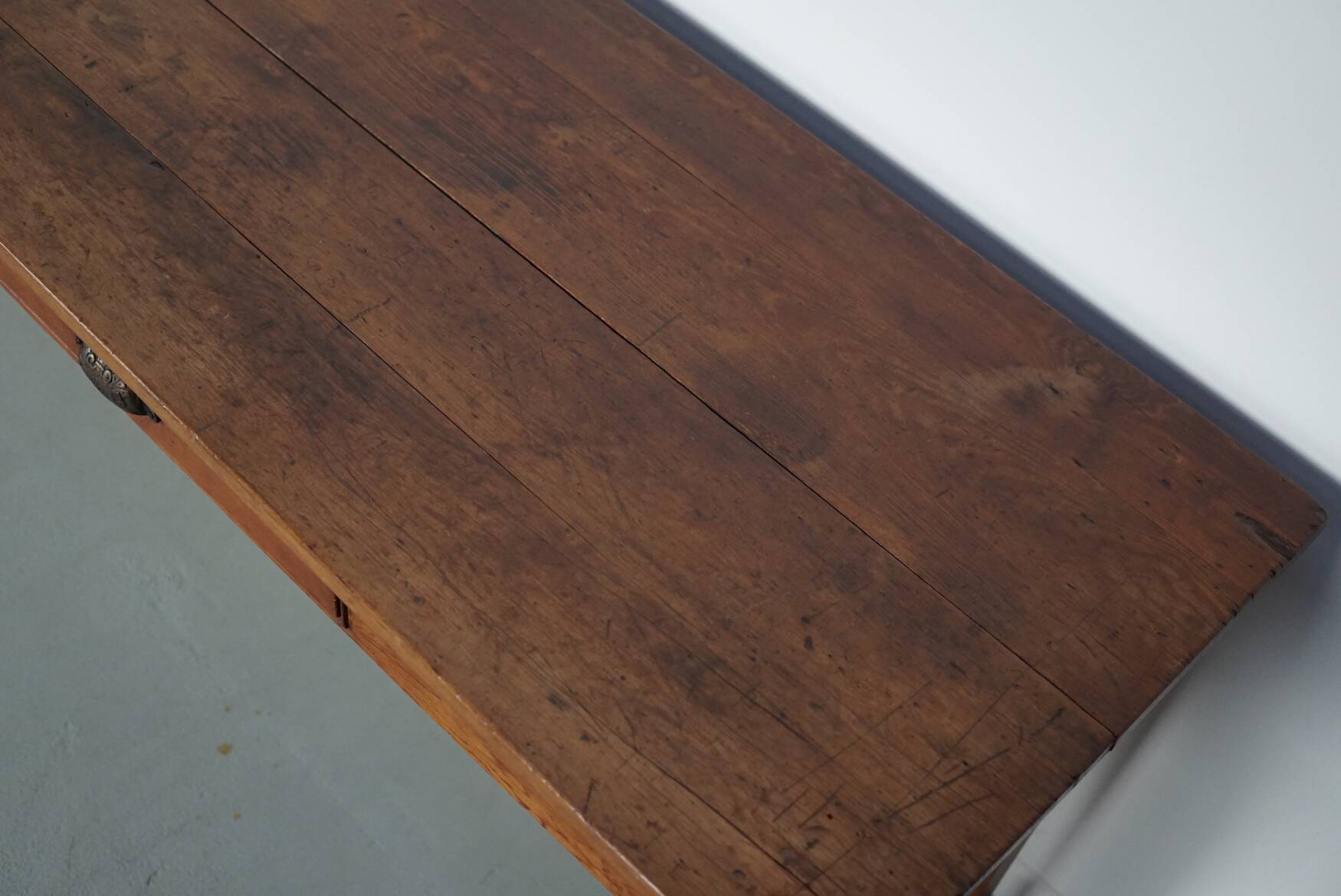 Rustic vintage French pine table or desk from the Landes, 1950s.