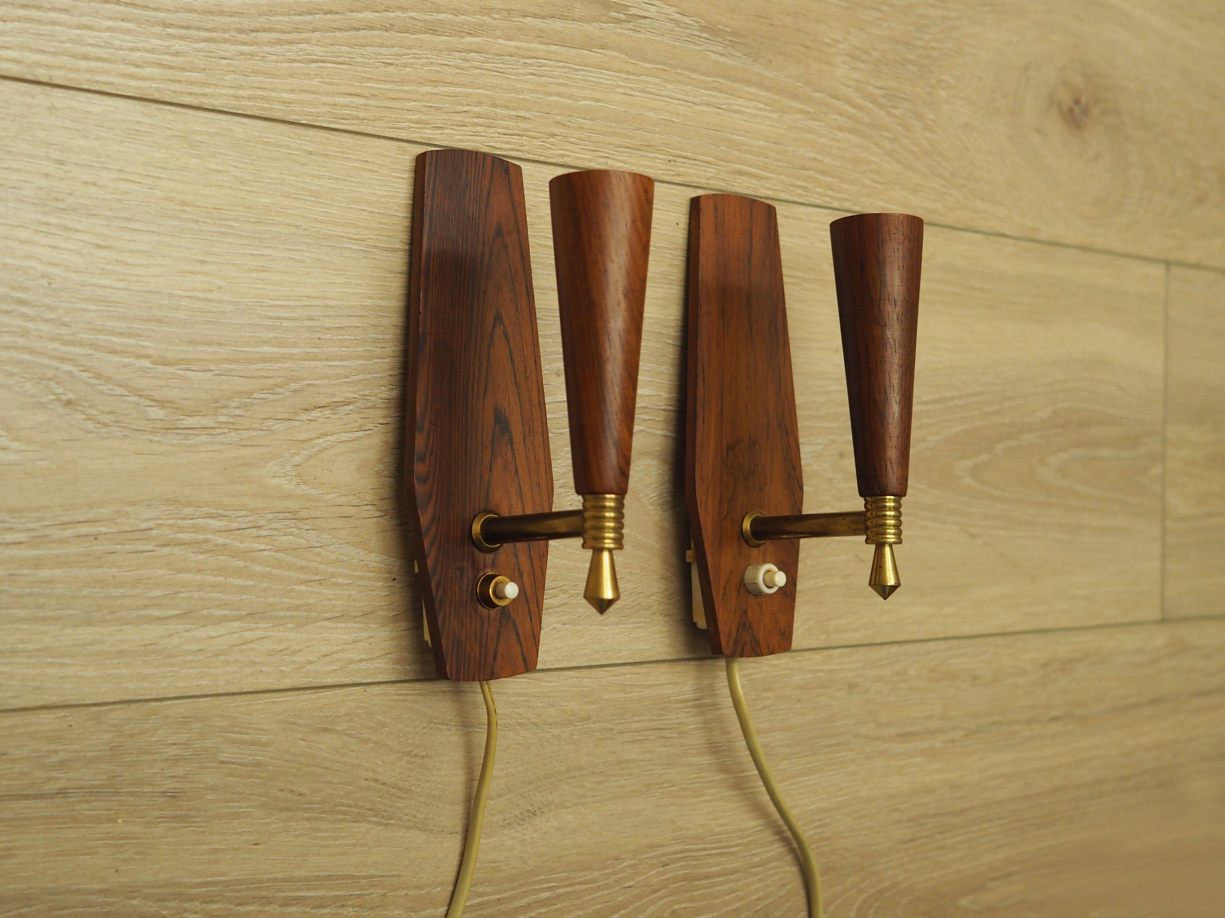 Set of two wall lamps, Danish design, 1970s, production: Denmark