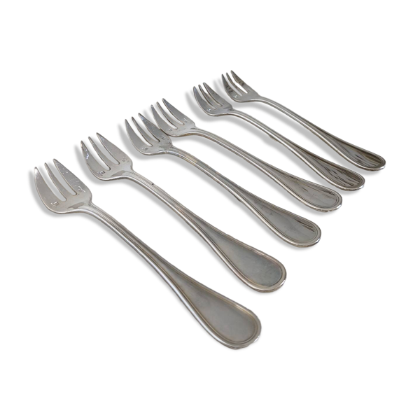 6 fourchettes à gâteau Christofle modèle Albi