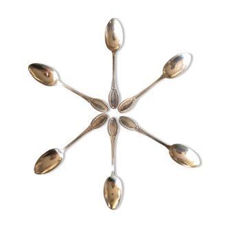 6 cuillères à café en argent massif