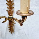 Pair of Empire style wall sconces in gilded bronze and Empire green, mid