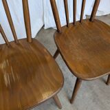 Ensemble de 4 chaises de salle à manger Windsor vintage : en bois des années 50 / STOL Kamnik