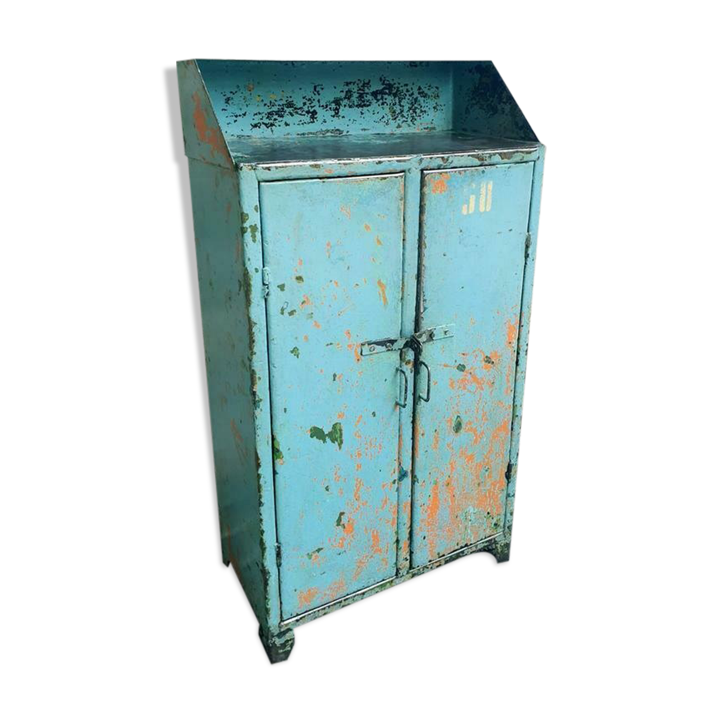 Old cabinet iron sideboard blue
