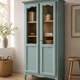 Vintage grey-green glass cabinet from the 1960s.