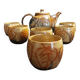 20th century ceramic tea service signed Jean Claude Seris