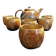20th century ceramic tea service signed Jean Claude Seris