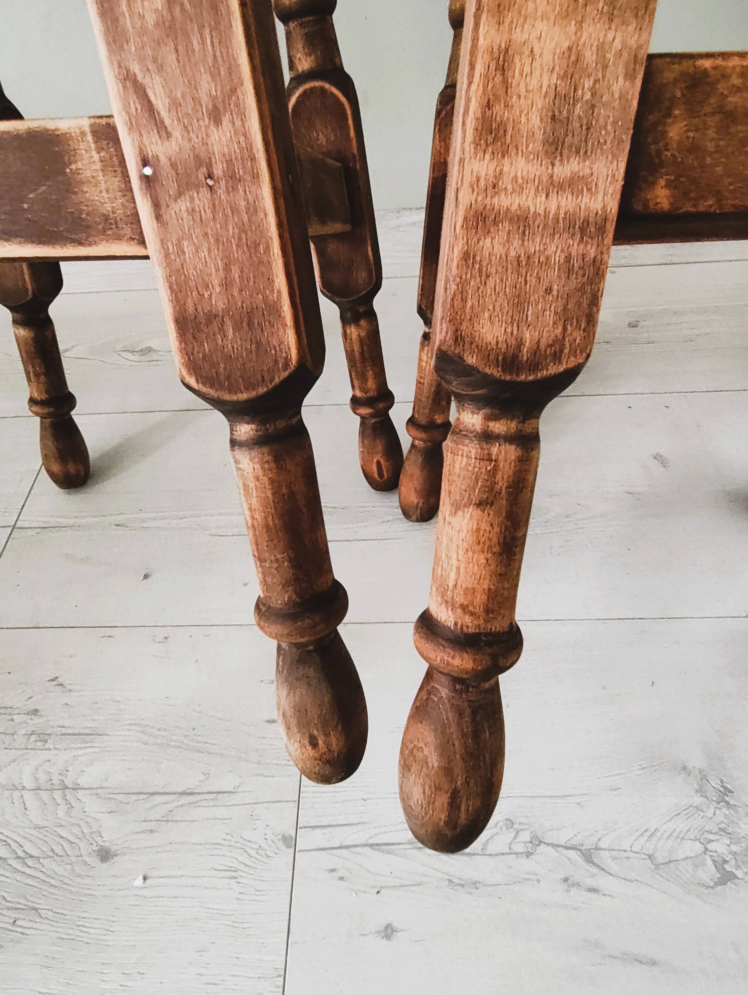 Pair of antique high stools in solid wood