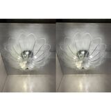 Lot of 2 Murano Style Glass Sputnik Chandelier Flush Mount, Mazzega Zuccher