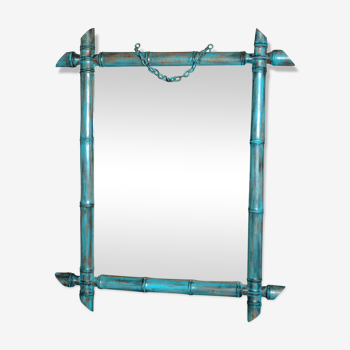 Mirror rectangular vintage wooden 51 x 42 cm