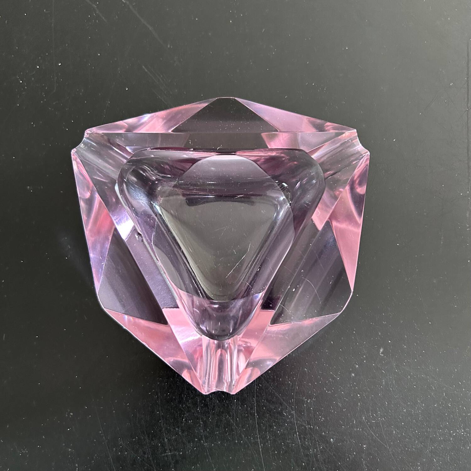 Pink crystal ashtray