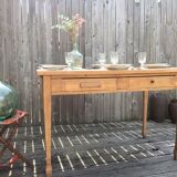 Raw wood farm table