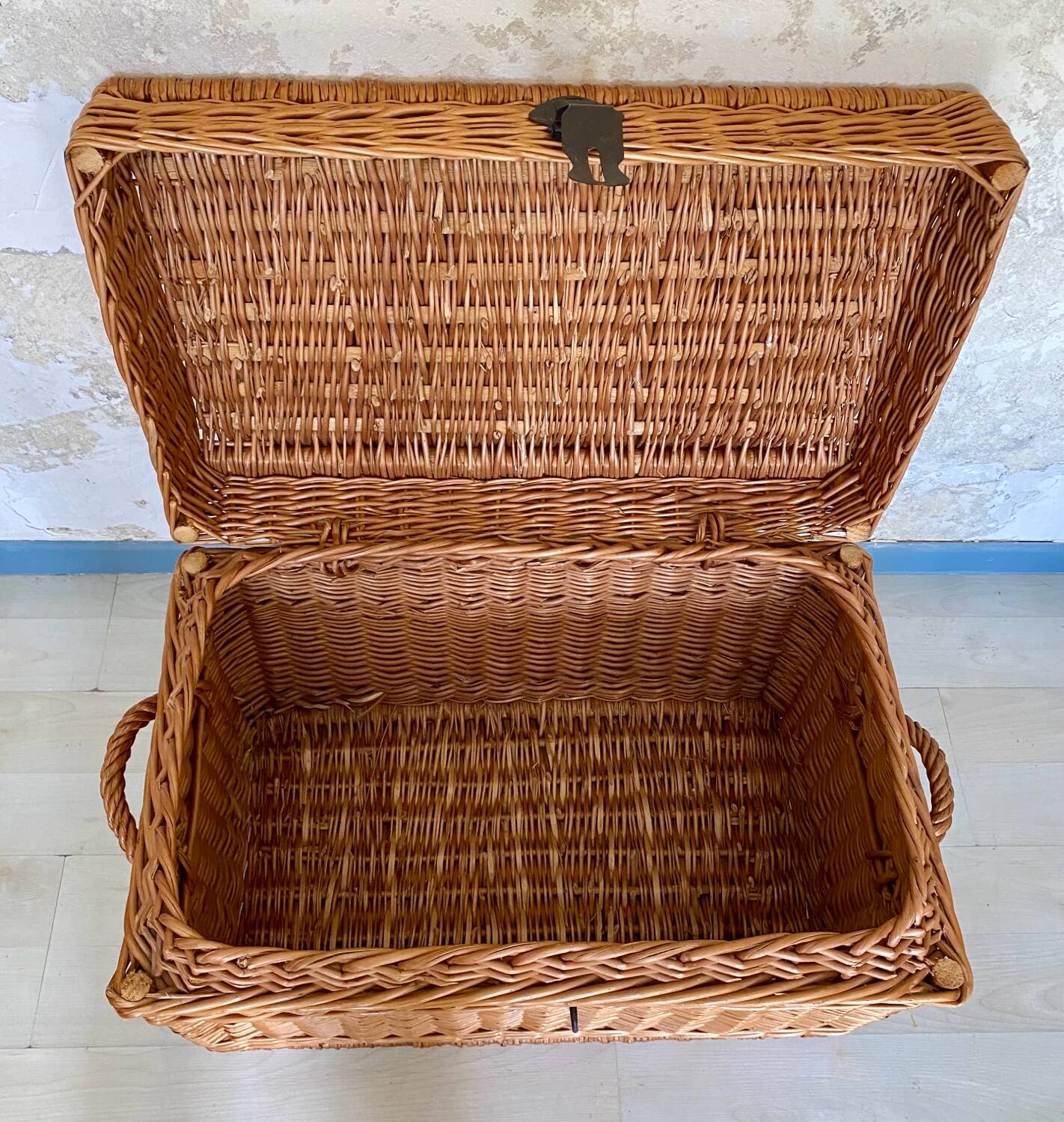 Vintage rattan trunk