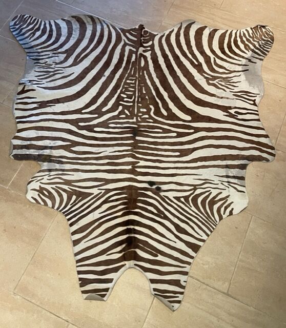 Vintage carpet zebra print cowhide
