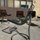 Set of 6 vintage Gastone Rinaldi style chrome steel chairs