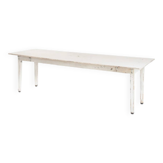 Grande table d'atelier patinée à la cire d'abeille. Vintage. France 50s