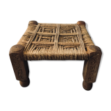 Stool rope and carved wood
